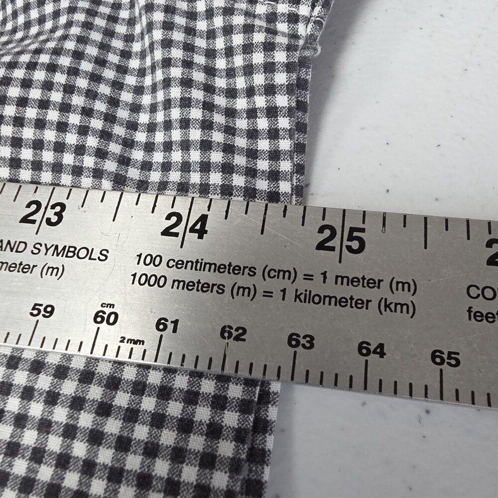 Las Olas Shirt Womens 1X Black Check Button 50s Rock Car Dancers Embroidered Top - Picture 9 of 10